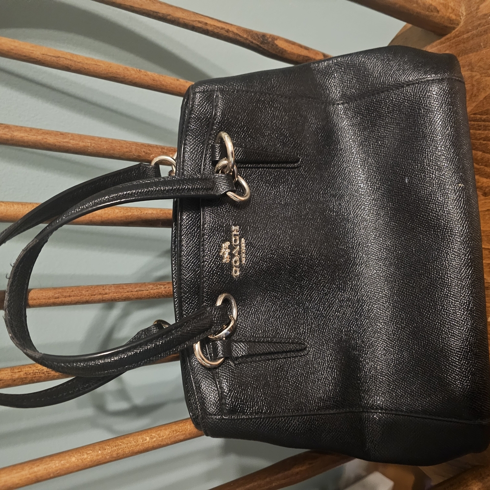 Coach Black Leather Tote Bag